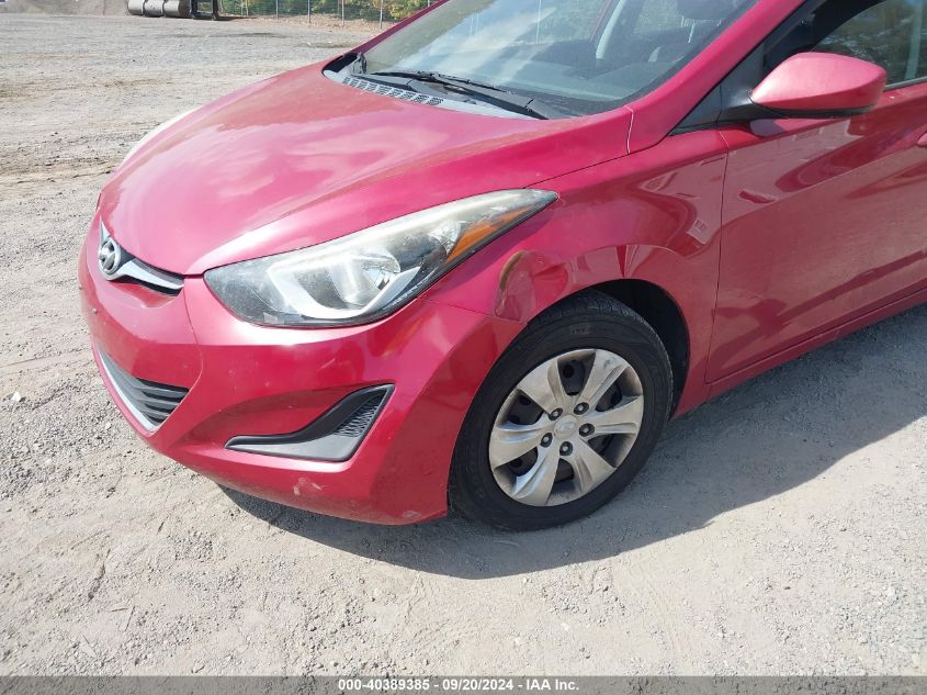 2016 Hyundai Elantra Se VIN: KMHDH4AE9GU557368 Lot: 40389385