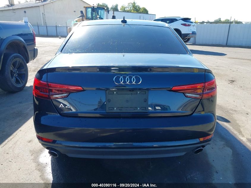 2017 Audi A4 2.0T Premium VIN: WAUGNAF4XHN006206 Lot: 40390116