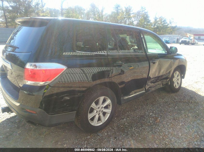 2013 Toyota Highlander Base V6 VIN: 5TDBK3EH2DS259109 Lot: 40390932