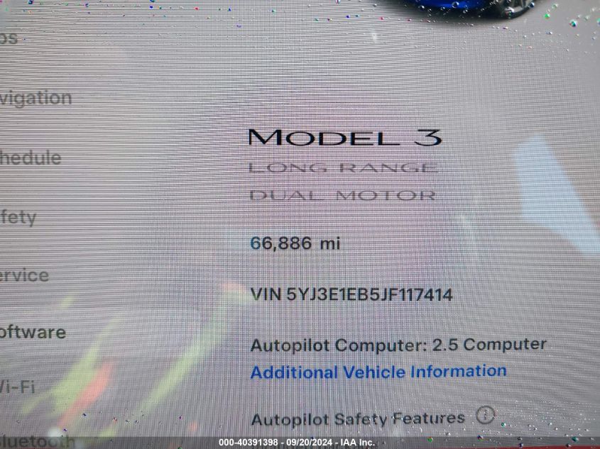 2018 TESLA MODEL 3 LONG RANGE/PERFORMANCE - 5YJ3E1EB5JF117414