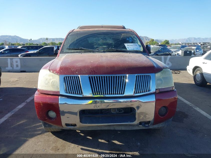 2007 Nissan Armada Le VIN: 5N1BA08C27N715486 Lot: 40391529