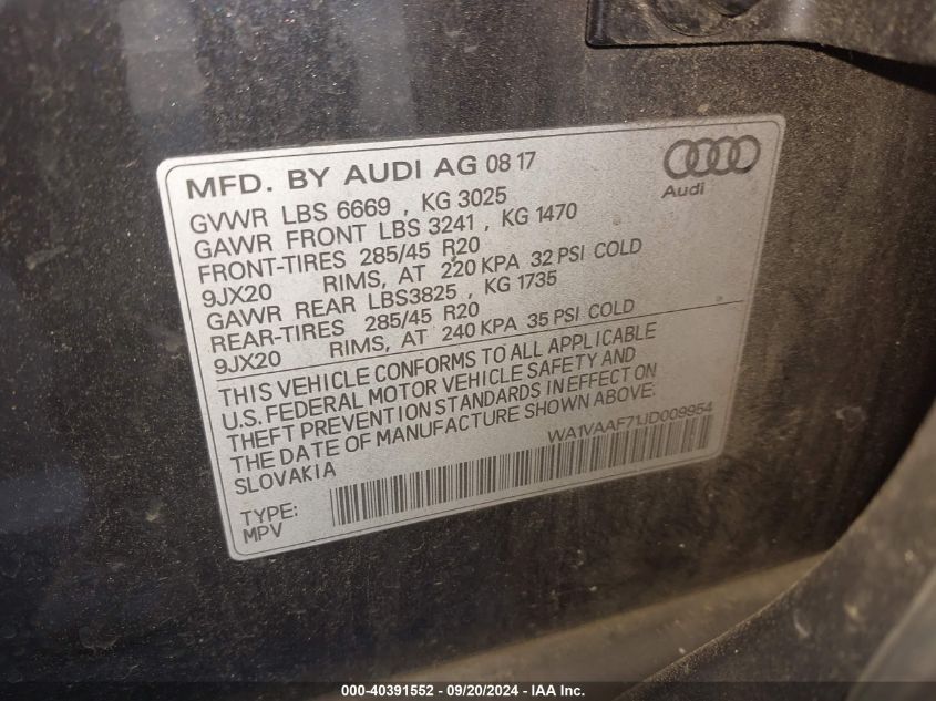 WA1VAAF71JD009954 2018 Audi Q7 3.0T Premium