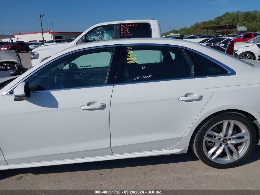 2022 Audi A4 Premium Plus 45 Tfsi S Line Quattro S Tronic VIN: WAUEAAF47NN008476 Lot: 40391728