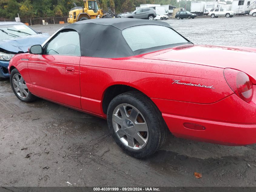 2002 Ford Thunderbird VIN: 1FAHP60A02Y100801 Lot: 40391999