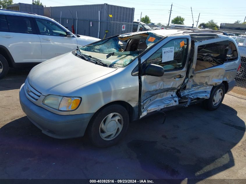 2001 Toyota Sienna Le VIN: 4T3ZF13C61U320308 Lot: 40392516