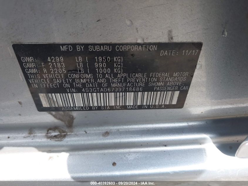 4S3GTAD67J3718686 2018 Subaru Impreza 2.0I Premium