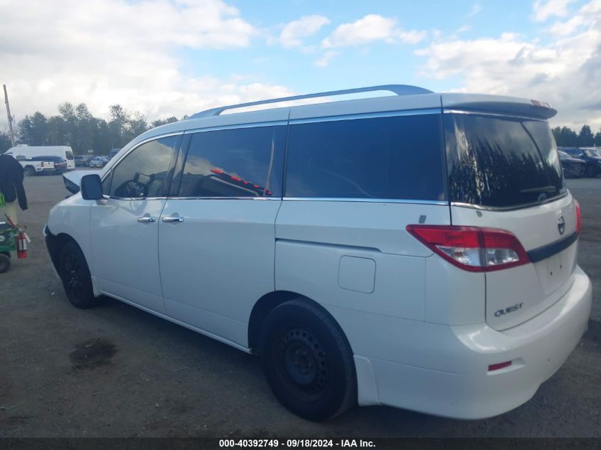 2014 Nissan Quest S VIN: JN8AE2KP5E9102137 Lot: 40392749