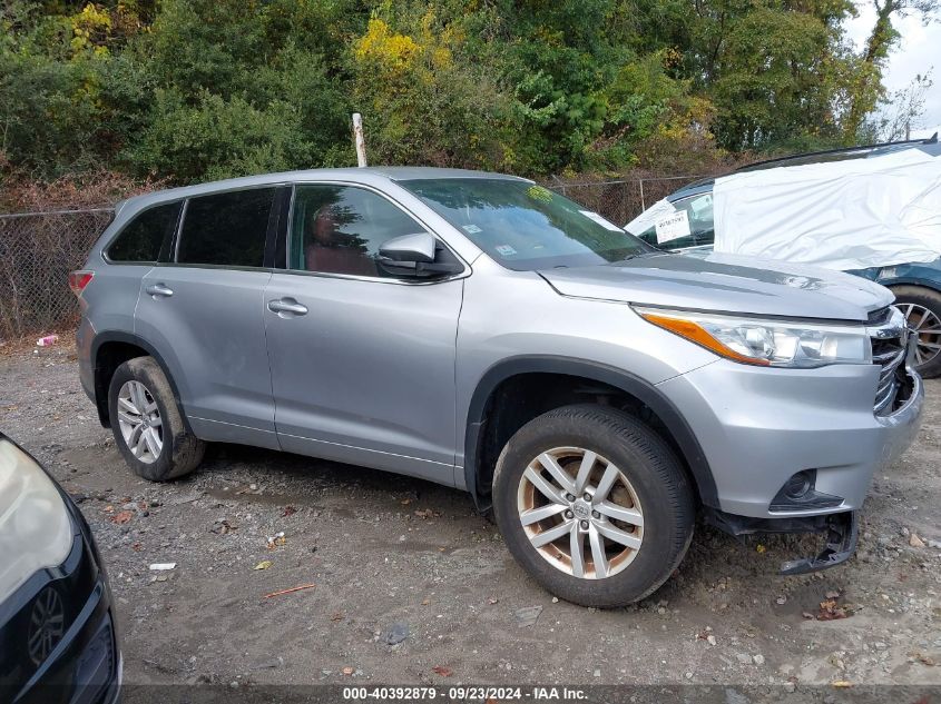 2015 Toyota Highlander Le/Le Plus VIN: 5TDBKRFH2FS177014 Lot: 40392879