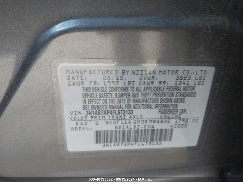 2015 NISSAN SENTRA SV - 3N1AB7AP4FL673133