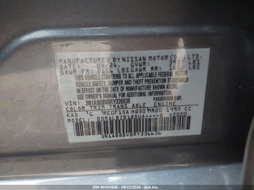 3N1AB8BV8RY336636 2024 Nissan Sentra S Xtronic Cvt