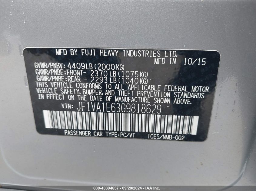 JF1VA1E63G9818629 2016 Subaru Wrx Premium