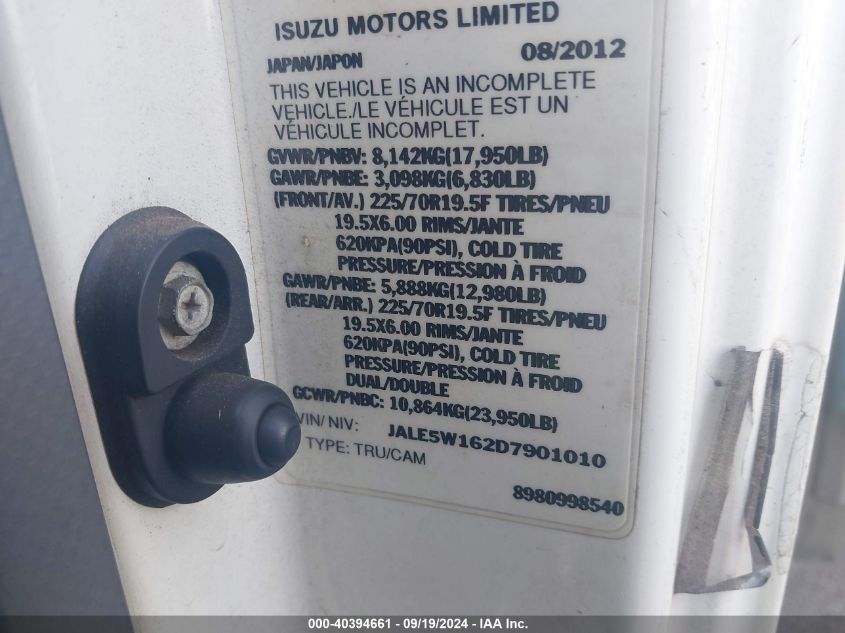 JALE5W162D7901010 2013 Isuzu Dsl Reg