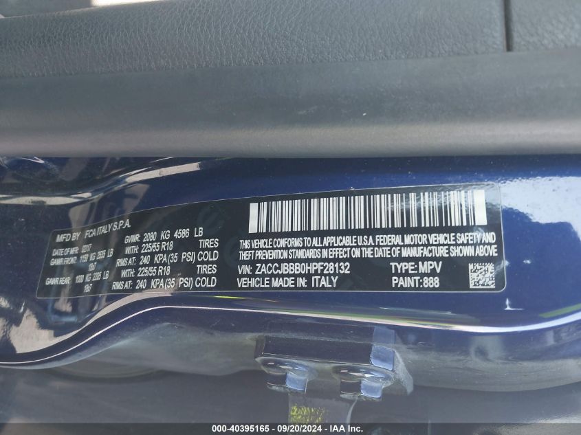 ZACCJBBB0HPF28132 2017 Jeep Renegade Altitude 4X4