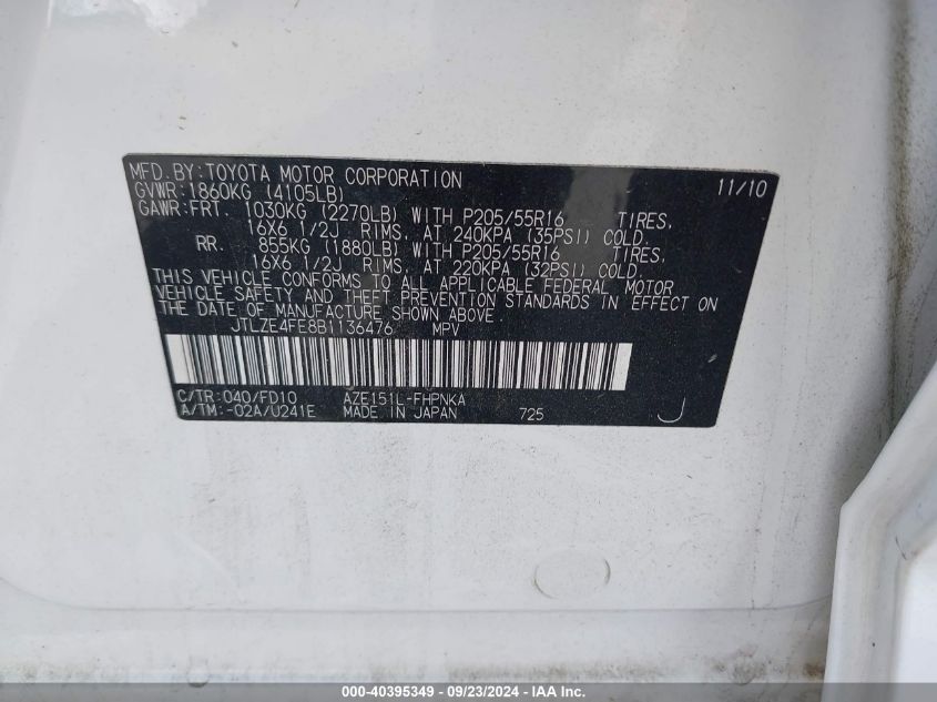 JTLZE4FE8B1136476 2011 Scion Xb