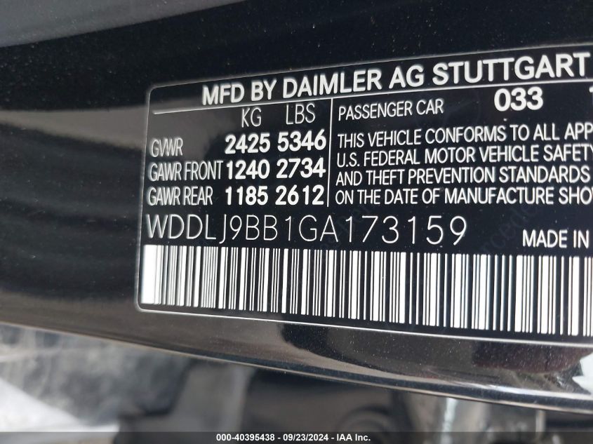 WDDLJ9BB1GA173159 2016 Mercedes-Benz Cls 550 4Matic