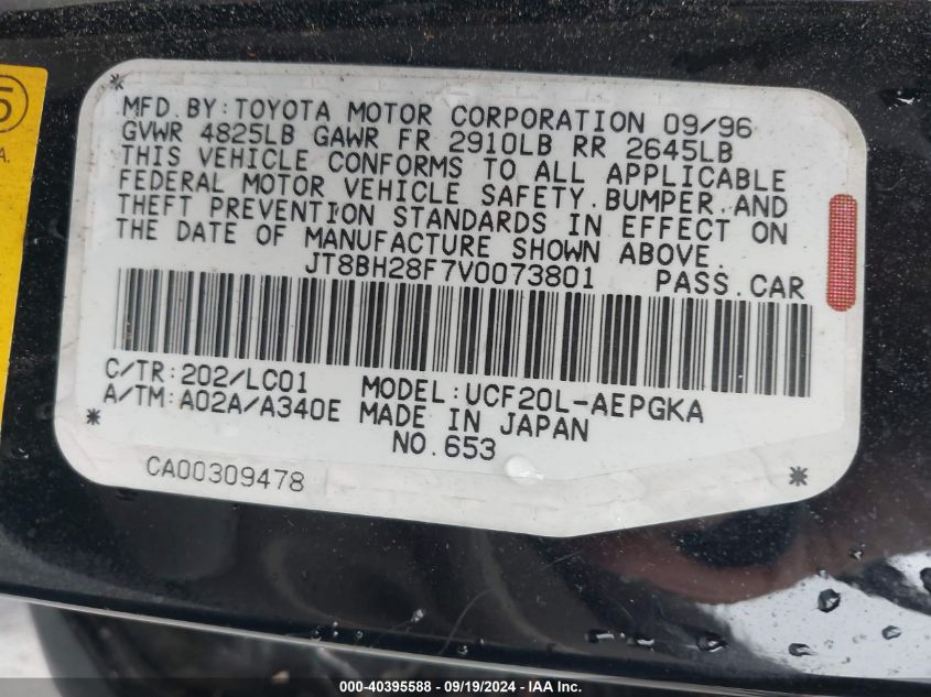 JT8BH28F7V0073801 1997 Lexus Ls 400 Luxury Sdn Base (A4)