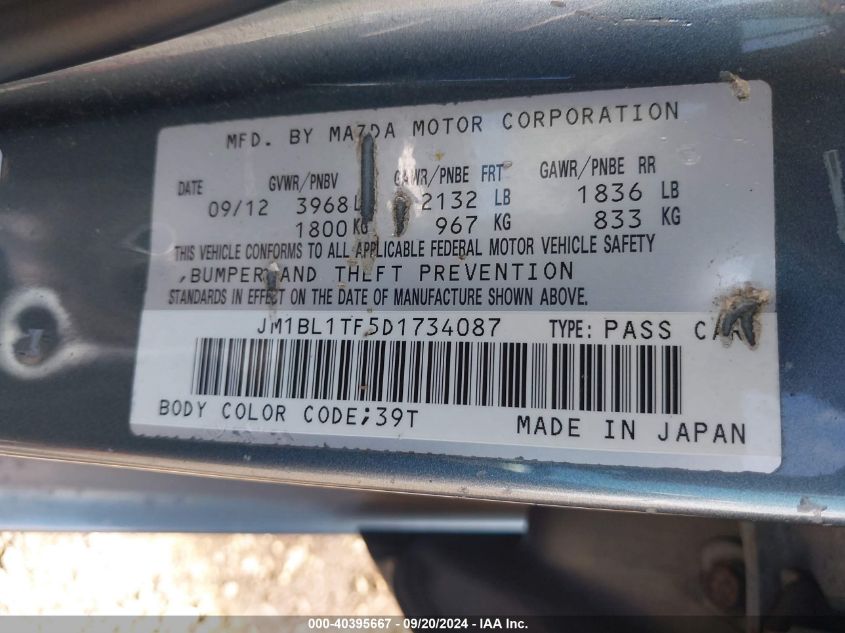 JM1BL1TF5D1734087 2013 Mazda Mazda3 I Sv