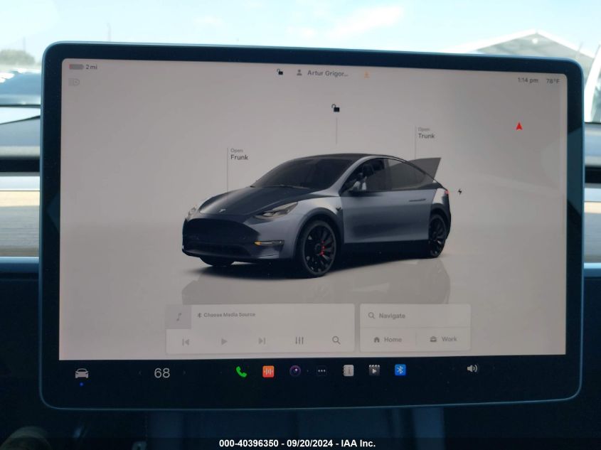 2022 Tesla Model Y Performance Dual Motor All-Wheel Drive VIN: 7SAYGDEF9NF484703 Lot: 40396350