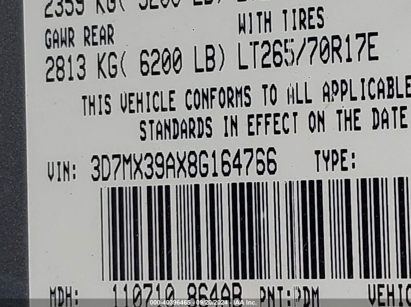 3D7MX39AX8G164766 2008 Dodge Ram 3500 Laramie