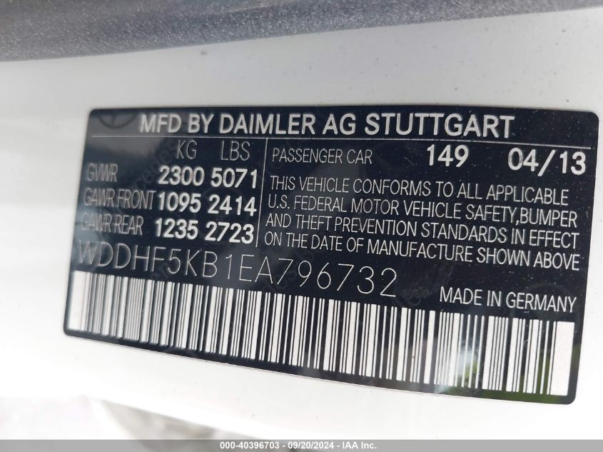 WDDHF5KB1EA796732 2014 Mercedes-Benz E 350