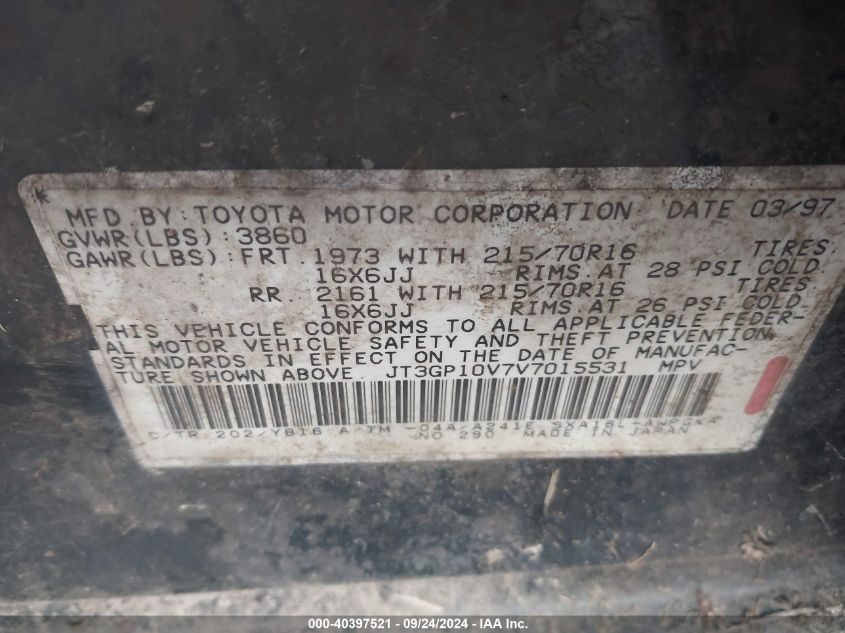 JT3GP10V7V7015531 1997 Toyota Rav4