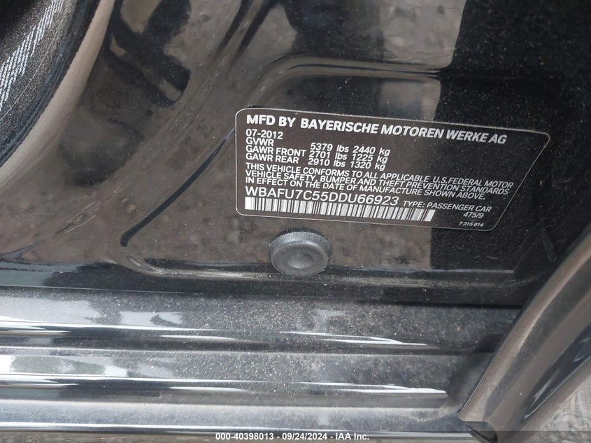 2013 BMW 535I XDRIVE - WBAFU7C55DDU66923