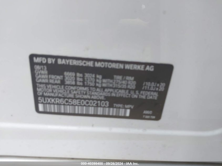 5UXKR6C58E0C02103 2014 BMW X5 xDrive50I