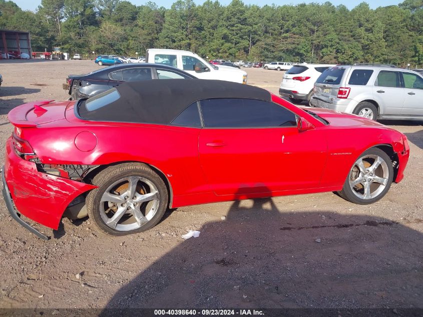 2014 Chevrolet Camaro Lt VIN: 2G1FC3D38E9144828 Lot: 40398640