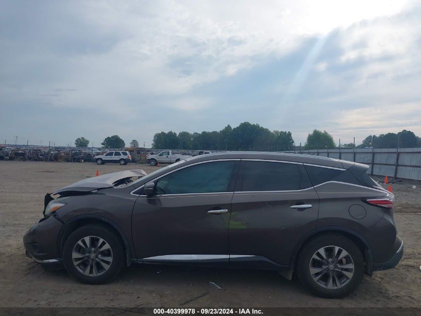 2015 Nissan Murano Sl VIN: 5N1AZ2MH9FN211498 Lot: 40399978