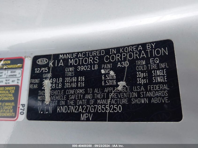 KNDJN2A27G7855250 2016 Kia Soul