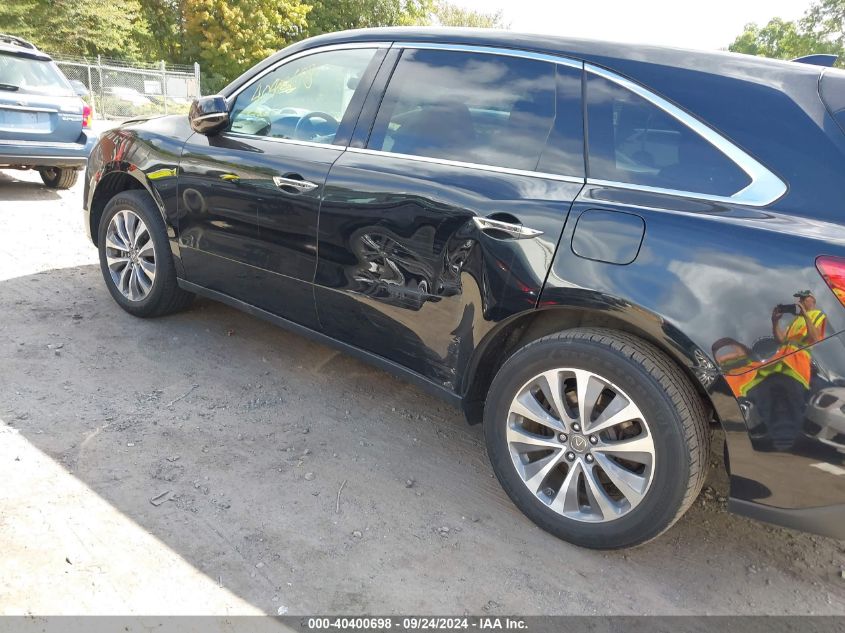 2015 Acura Mdx Technology VIN: 5FRYD4H48FB028725 Lot: 40400698