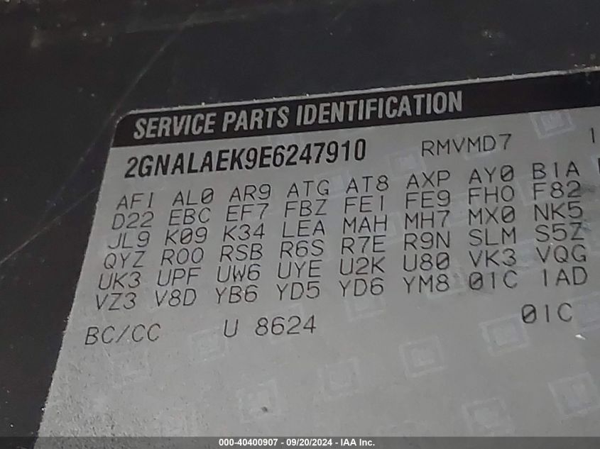 2GNALAEK9E6247910 2014 Chevrolet Equinox Ls