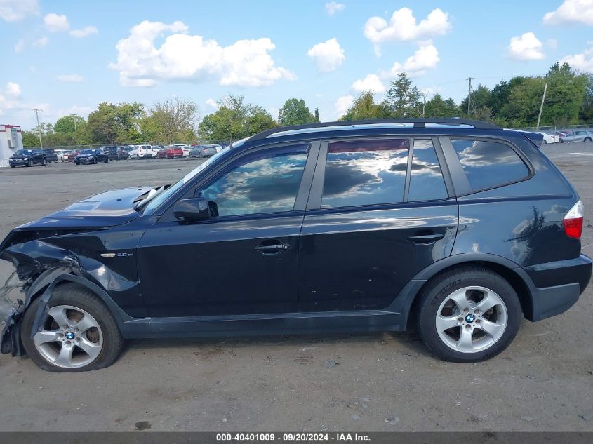 2008 BMW X3 3.0Si VIN: WBXPC934X8WJ21641 Lot: 40401009