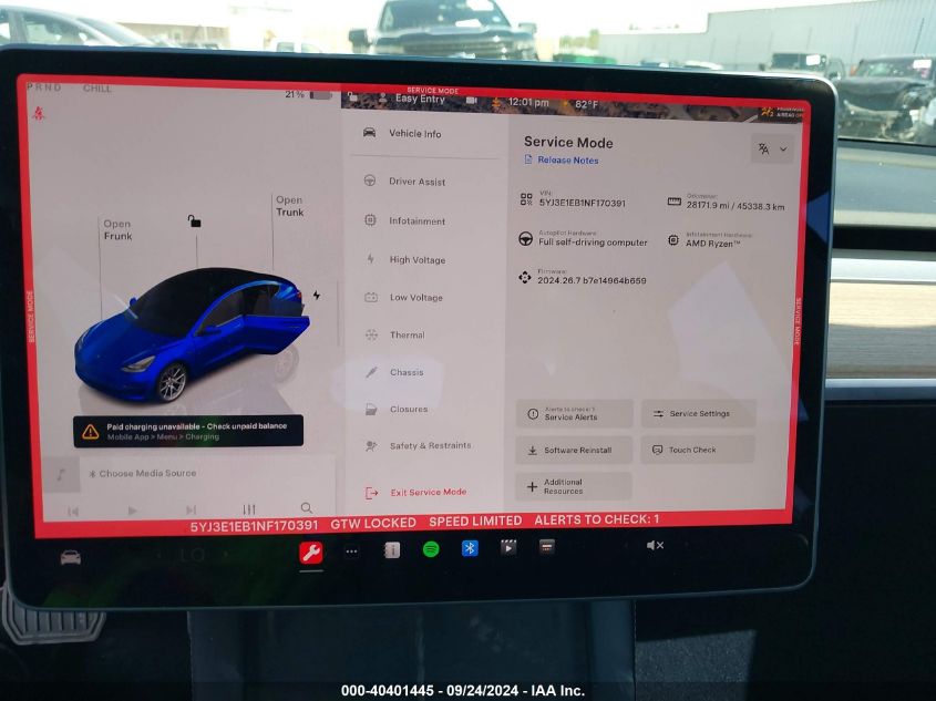 5YJ3E1EB1NF170391 2022 TESLA MODEL 3 - Image 18