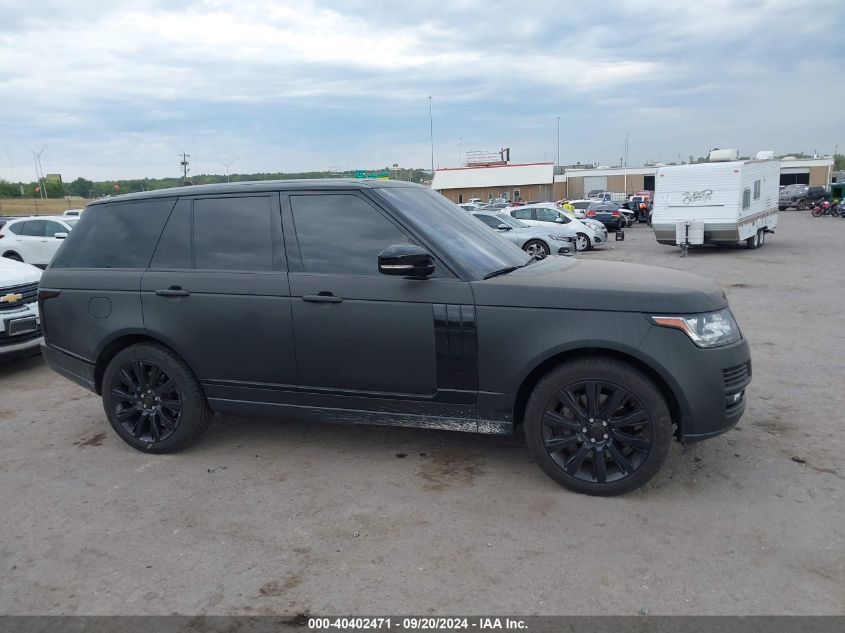 2016 Land Rover Range Rover 5.0L V8 Supercharged VIN: SALGS2EF1GA261782 Lot: 40402471