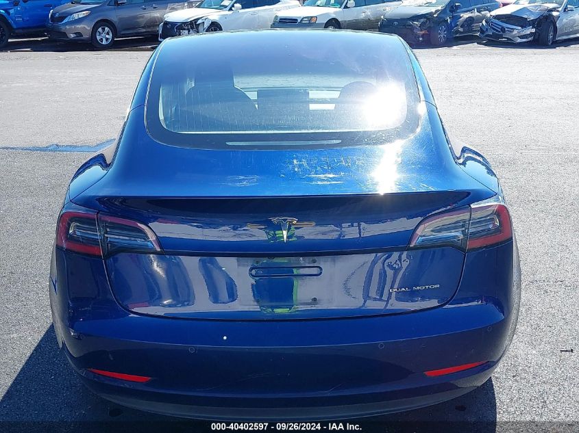 2018 Tesla Model 3 Long Range/Performance VIN: 5YJ3E1EB3JF120392 Lot: 40402597