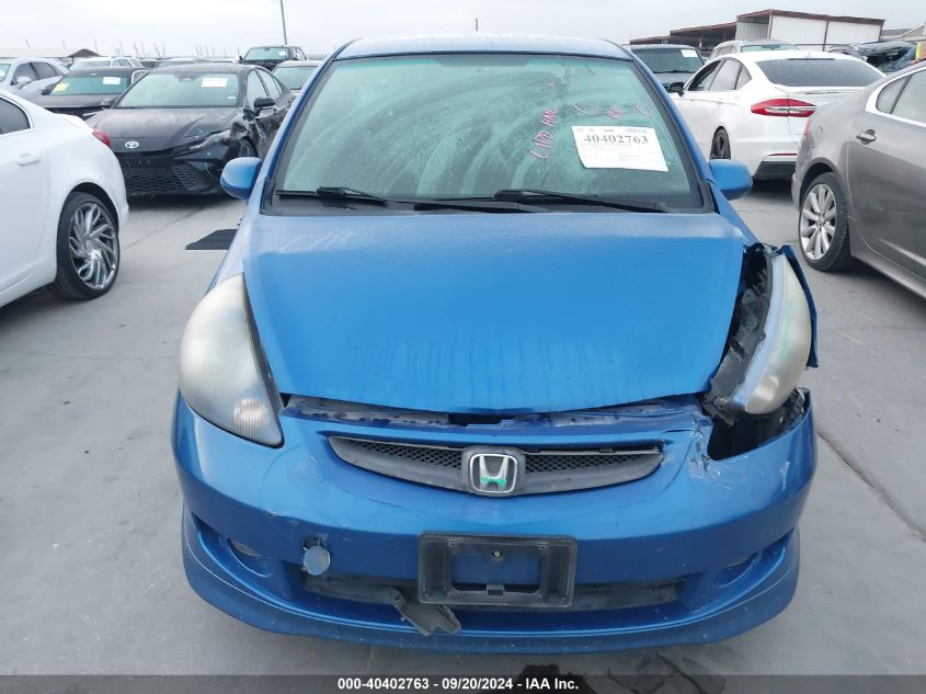 2007 Honda Fit Sport VIN: JHMGD38687S004663 Lot: 40402763