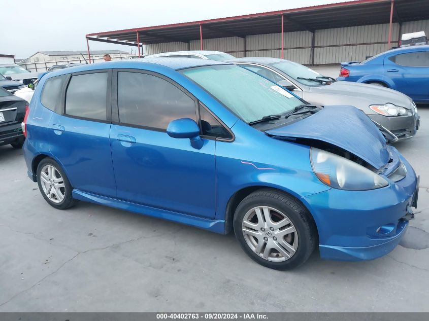 2007 Honda Fit Sport VIN: JHMGD38687S004663 Lot: 40402763