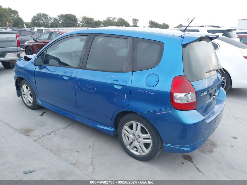 2007 Honda Fit Sport VIN: JHMGD38687S004663 Lot: 40402763