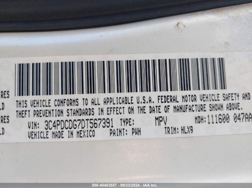 3C4PDCDG7DT567391 2013 Dodge Journey Crew