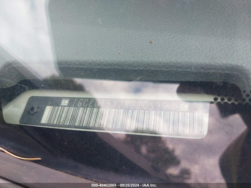 1GCEC19X78Z205924 2008 Chevrolet Silverado 1500 Work Truck