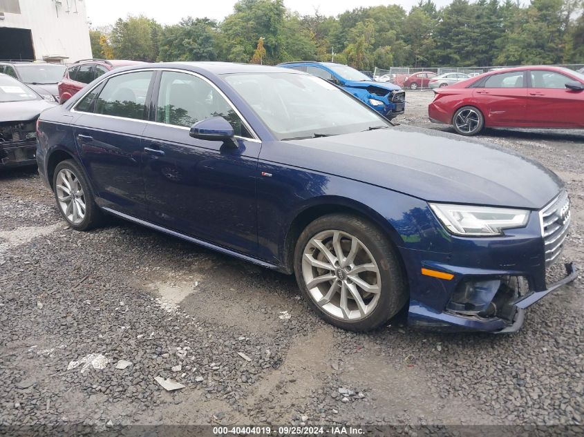 2019 Audi A4 45 Premium VIN: WAUENAF45KA029527 Lot: 40404019