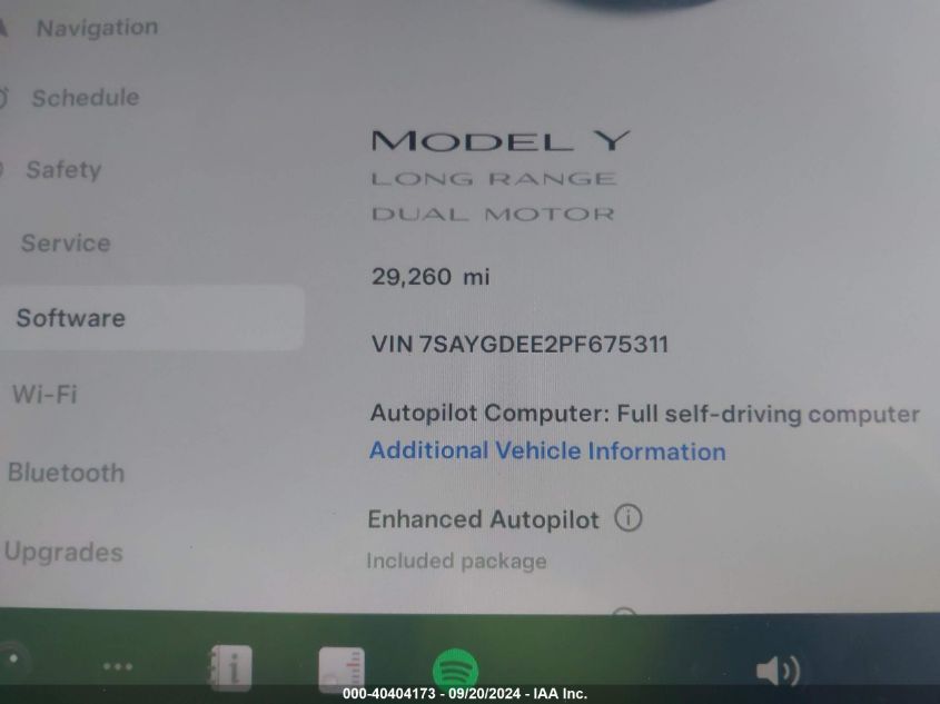 2023 Tesla Model Y Awd/Long Range Dual Motor All-Wheel Drive VIN: 7SAYGDEE2PF675311 Lot: 40404173