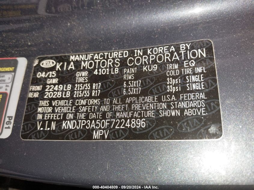 KNDJP3A50F7224896 2015 Kia Soul +