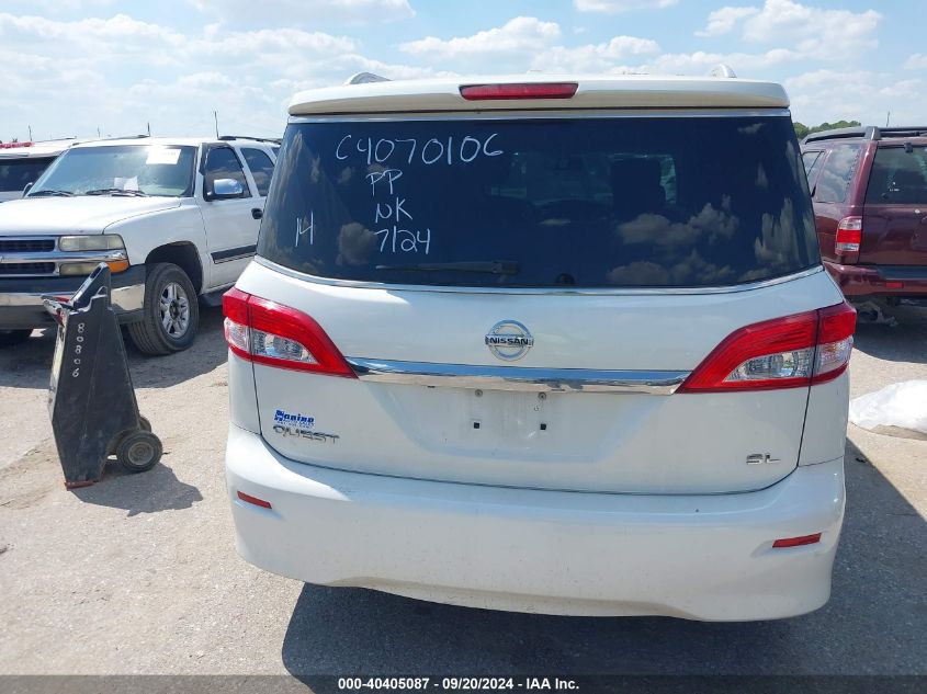 2014 Nissan Quest Sl VIN: JN8AE2KP4E9102842 Lot: 40405087