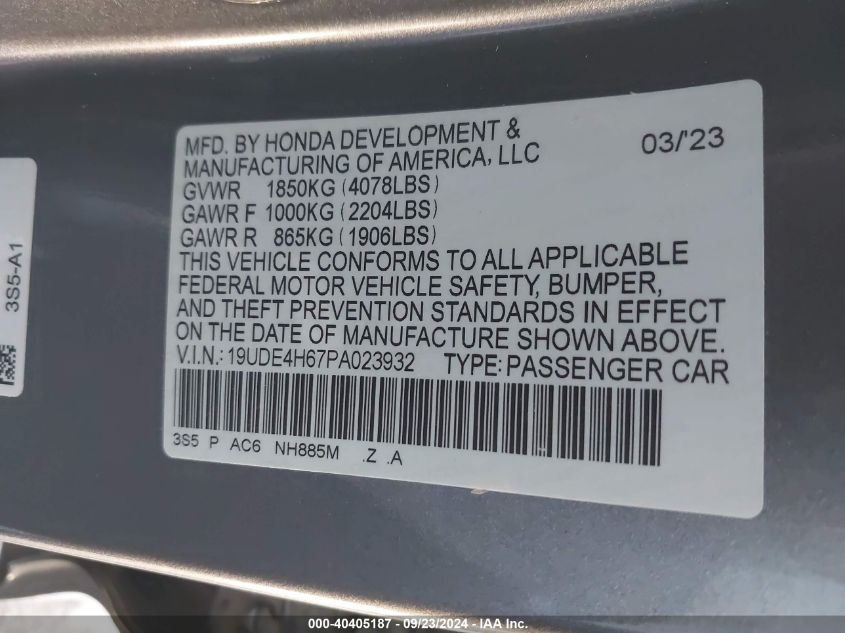 19UDE4H67PA023932 2023 Acura Integra A-Spec Tech