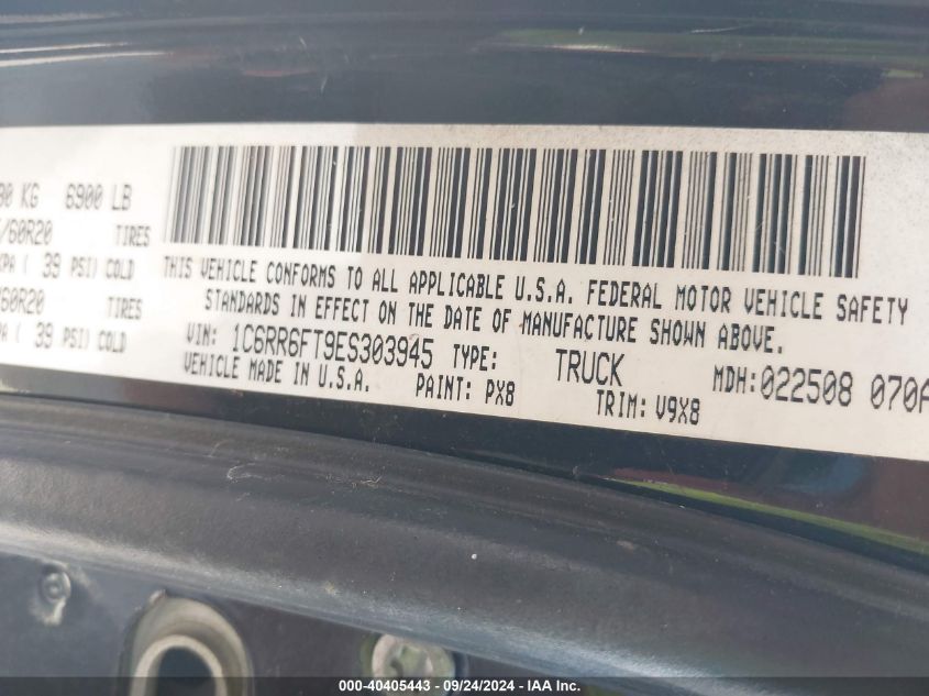 2014 Ram 1500 Express VIN: 1C6RR6FT9ES303945 Lot: 40405443