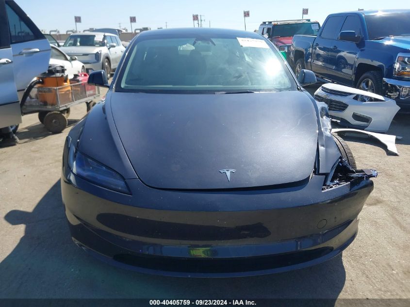 2024 Tesla Model 3 Long Range Dual Motor All-Wheel Drive VIN: 5YJ3E1EB2RF741859 Lot: 40405759