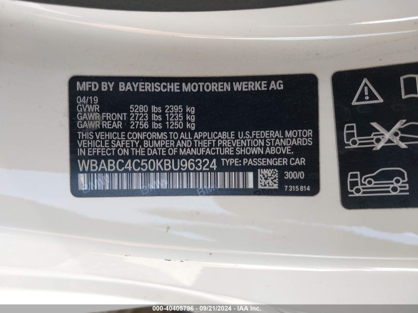 WBABC4C50KBU96324 2019 BMW M850I xDrive