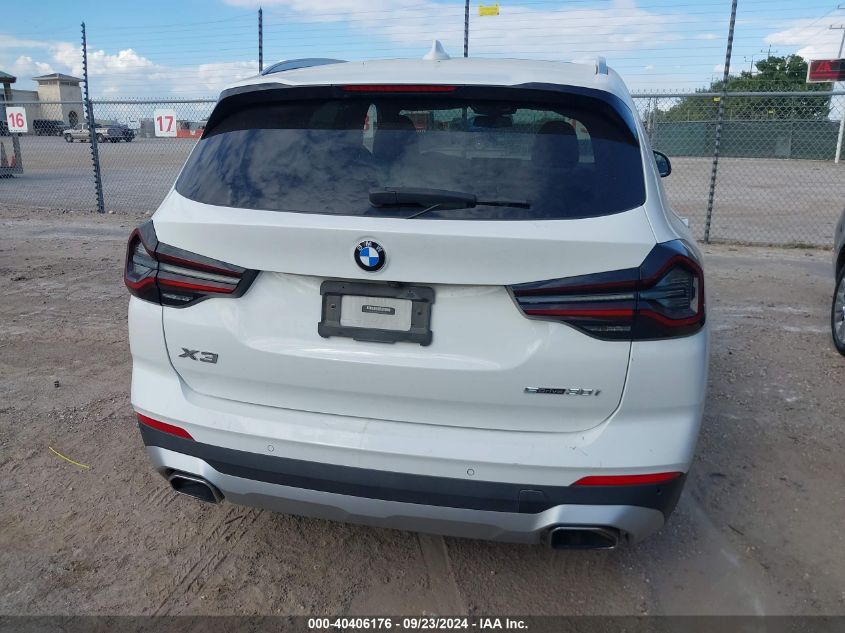 2022 BMW X3 SDRIVE30I - 5UX43DP09N9K82369